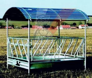 Feeder 2x2,5m with diagonal rails for 14 animals