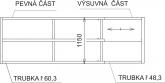 Three-rail partitioning wall - adjustable length 3-4m